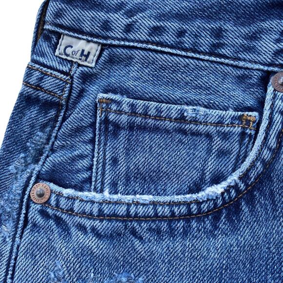 New Citizens of Humanity Premium Vintage Lorelle Piece Out Denim Mini Skirt 27 - Picture 6 of 13